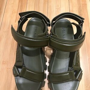Prada Olive Green Strappy Sandals